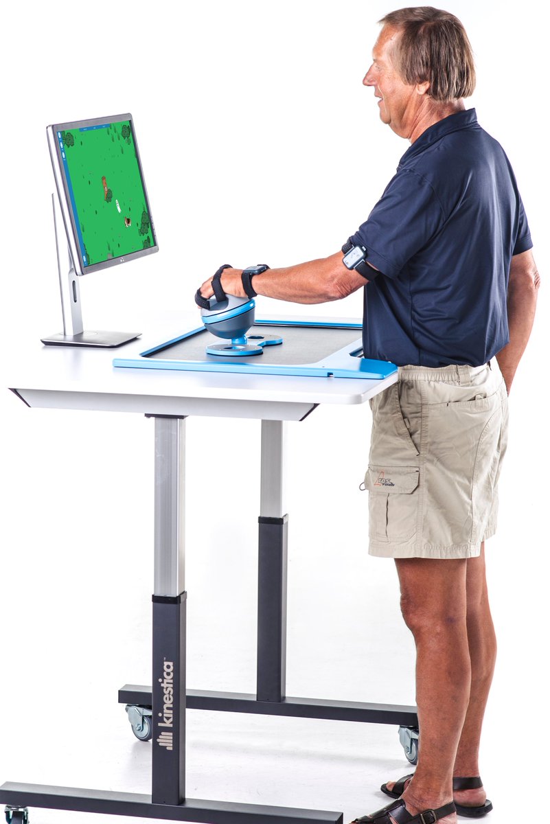 Kinestica's height adjustable table enables closed-chain therapy for patients of different heights. #therapy  #bimeo #occupationaltherapy # #physicaltherapy