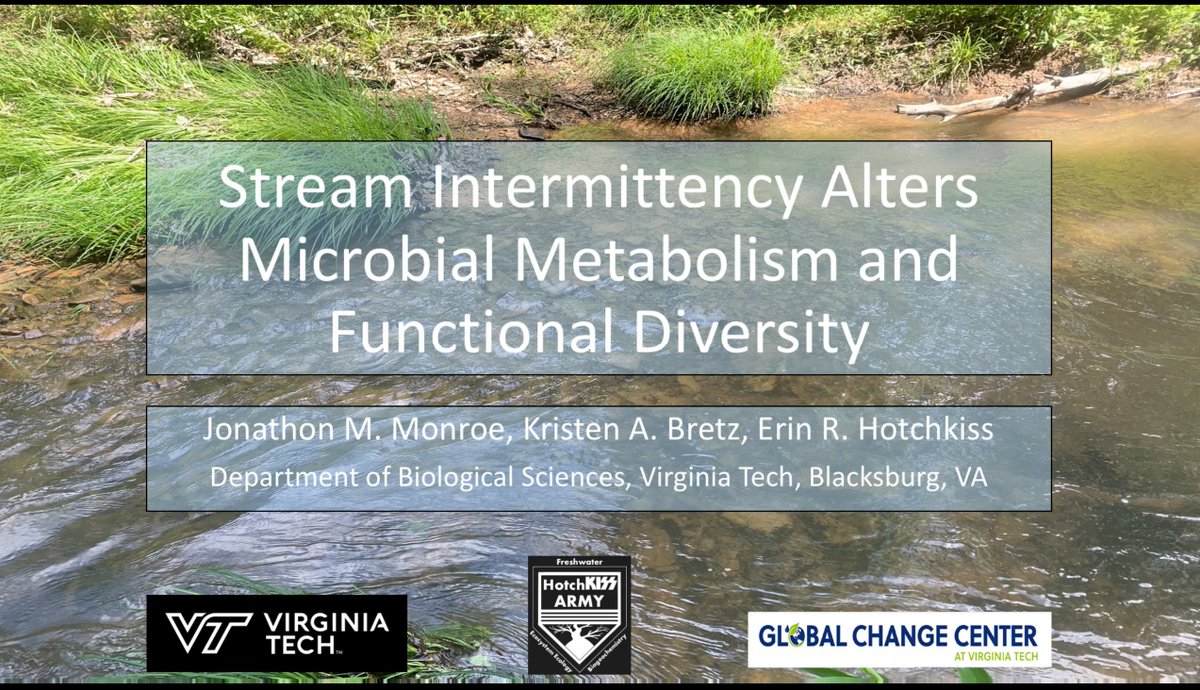 FluvialBenthos's tweet photo. How does stream intermittency alter microbial metabolism? How variable are riparian wetland CO2/CH4 emissions? How does metabolism differ in 2 adjacent streams? Proud of graduating seniors @_jackmonroe_ @itsAJRenee @algaesus for sharing their science at today's @OurVt conference! https://t.co/fWOxuHX0Jg