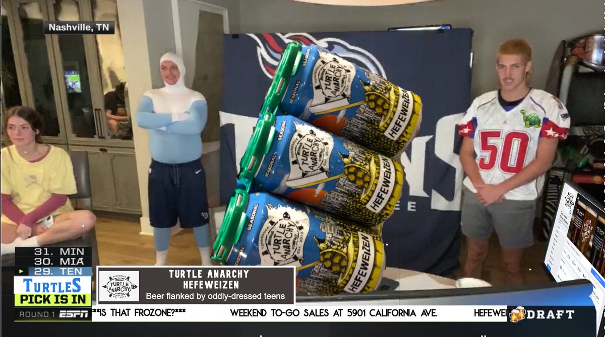 TURTLEANARCHY's tweet photo. Great first night of the #NFLDraft. Can’t wait to see what the #Titans have in store for the remaining rounds. #turtleanarchy https://t.co/vPAxvN4XR7