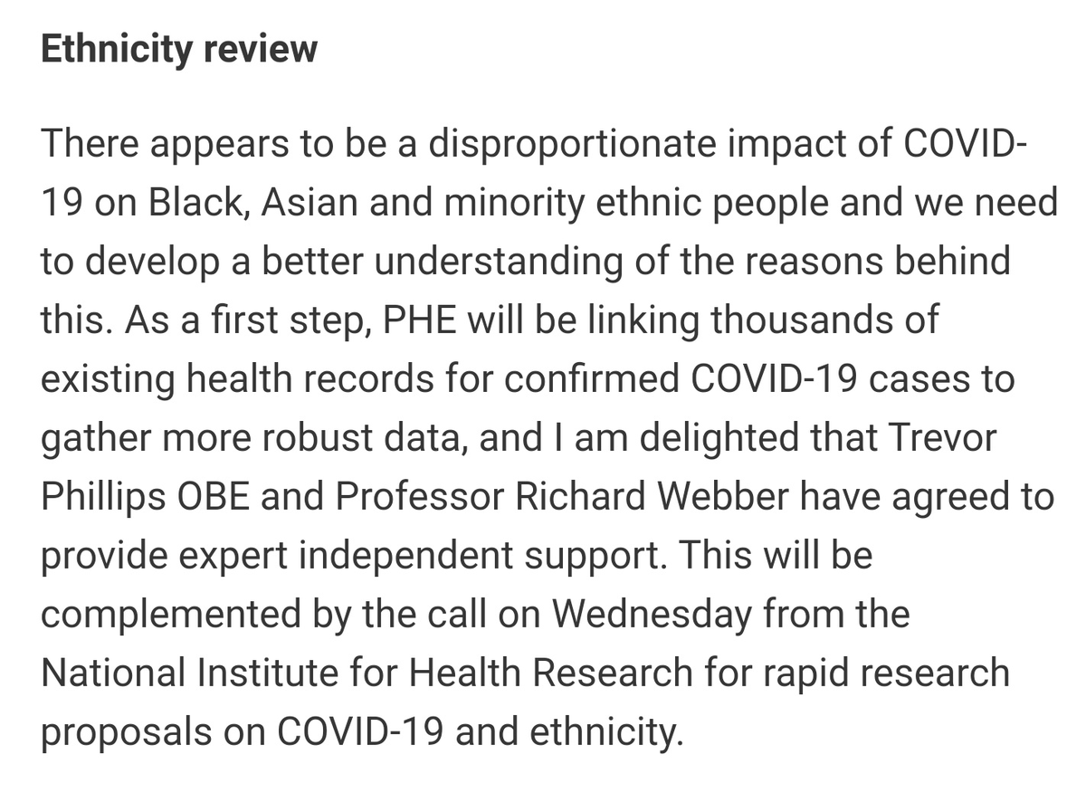 UPDATE: From Duncan Selbie's (Public Health England chief exec) Friday email.