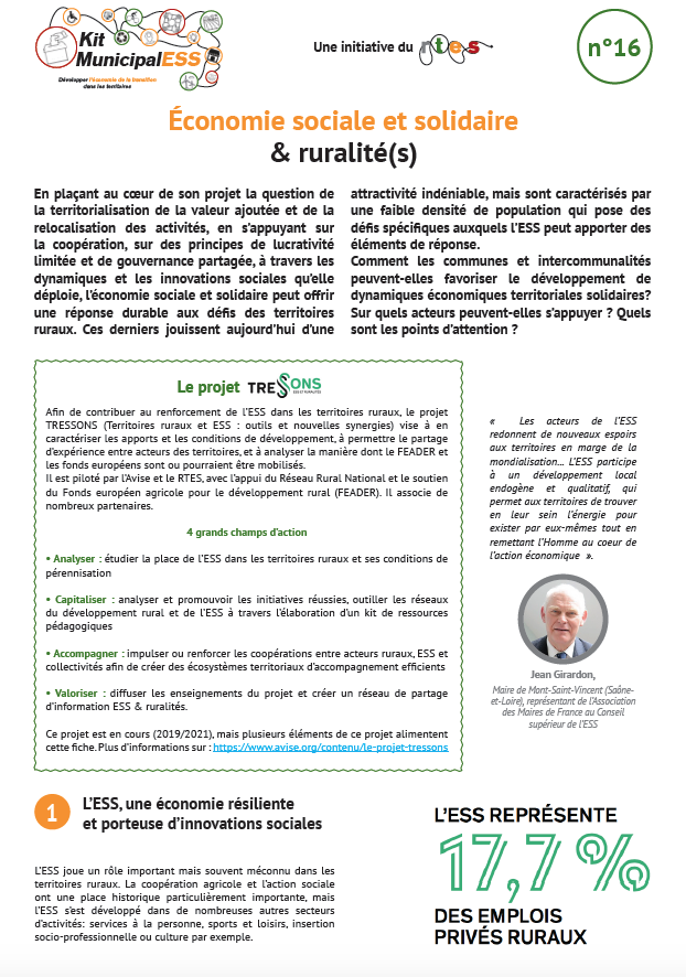 MahelCoppey's tweet photo. [à partager] 📝 Découvrez deux nouvelles fiches du kit #MunicipalESS du @ReseauRTES:  
fiche n°1⃣5⃣ - utilité sociale, impact social et évaluation des pol. pub. d'#ESS 
double fiche n°1⃣6⃣ - #ESS &amp; ruralité(s)
👉 https://t.co/QlK9Lnxk1P https://t.co/21jaKrUoND
