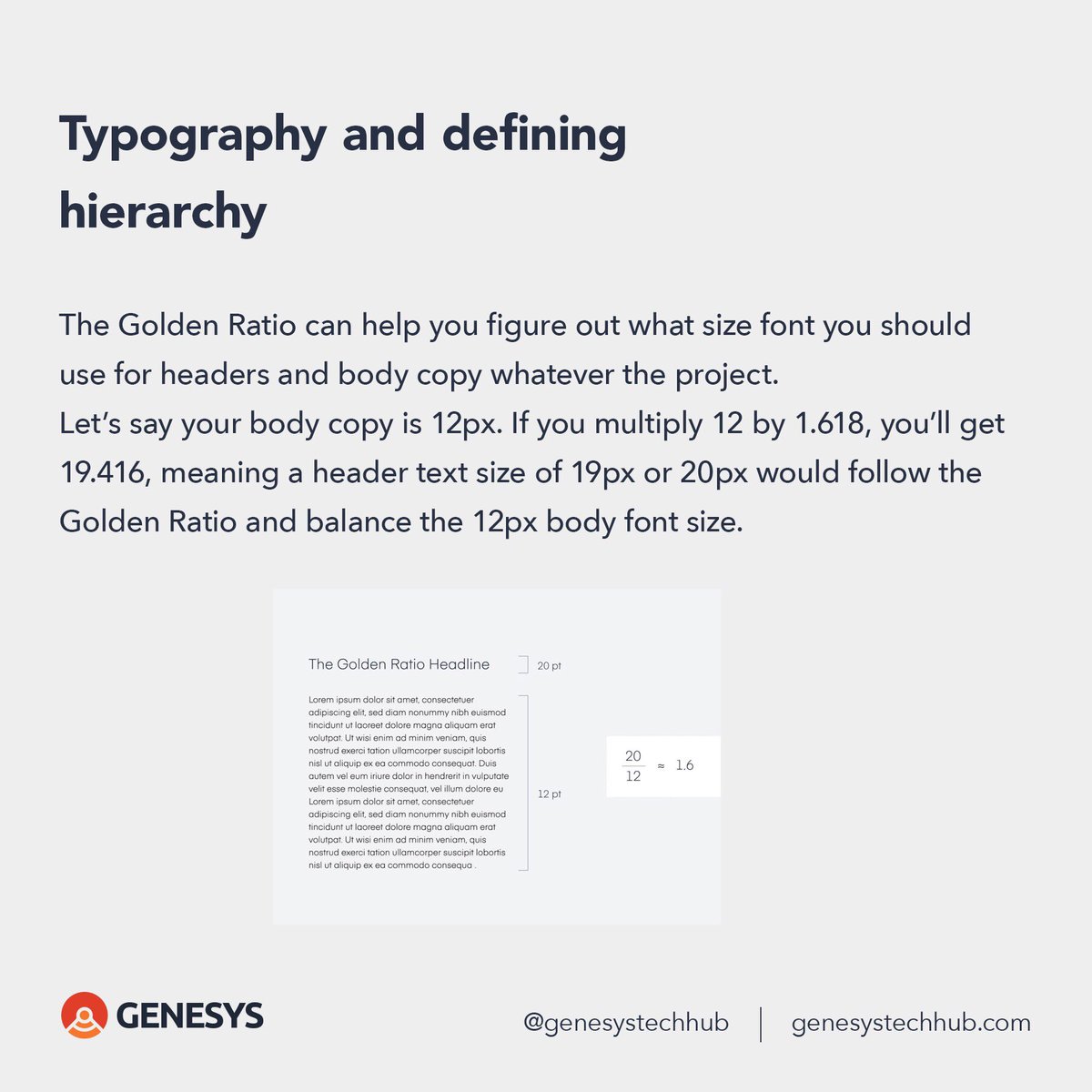 Now you know all there is about Golden Ratios. How do we use Golden Ratio in design? #weAreGenesys  #GoldenRatio  #DesignWithMong  #designthinking