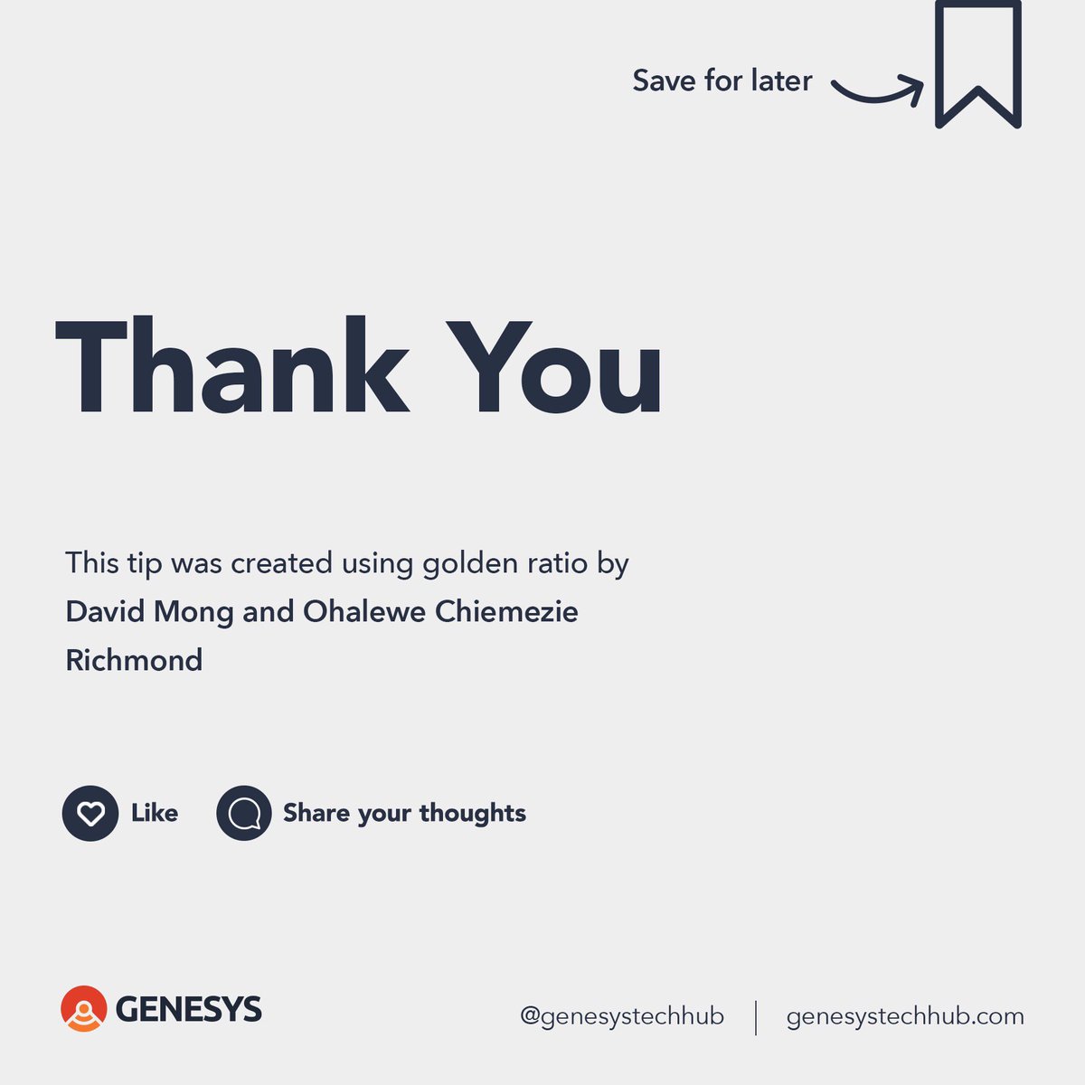 If you have any questions or thoughts please share them with us. Remember, Everything is Learnable!Please Rt and tag other designers.  #weAreGenesys  #GoldenRatio  #DesignWithMong  #designthinking