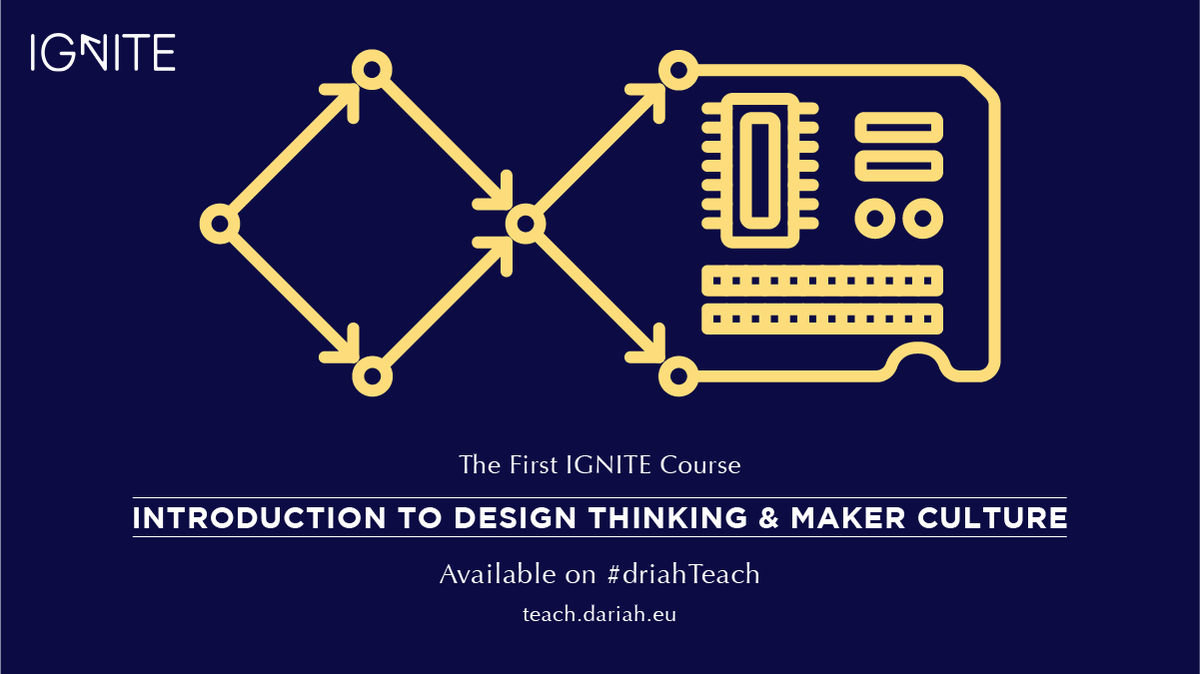 dariahTeach's tweet photo. The first #IGNITEcourse, "Introduction to #DesignThinking & #Maker Culture" offers #critical #thinking and #creative and #practical #methodologies for #Humanities which your institute can deploy immediately! Available on #dariahTeach https://t.co/4p6tZBsciX https://t.co/l0wQVXrkVN