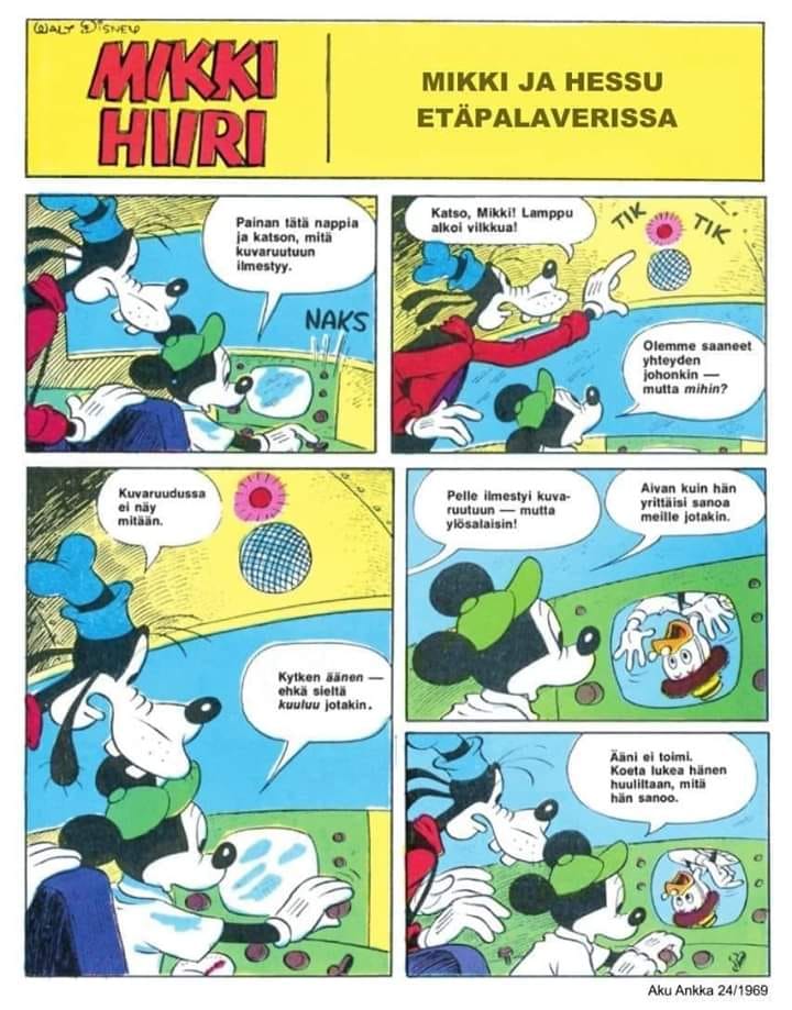 Tämä on hauskinta, mitä olen tänään nähnyt. Mikki ja Hessu etäpalaverissa. 😁