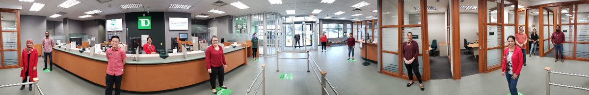 The team at 1857 wears red and stands (2 meters apart) with the victims of the Nova Scotia Tragedy. 🇨🇦 #WearRedFriday #CanadaTogether <a href="/GerardDinneen/">Gerard Dinneen</a>