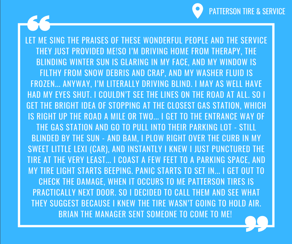 TirePatterson's tweet photo. A review SO great that it fills 2 PAGES! Thank you Carrie! We are so happy that you're safe and that we were able to help you out! 😊

Want to tell us about your recent experience? Leave your feedback here: https://t.co/ENAaoYLLpm https://t.co/pb7oks3pjw
