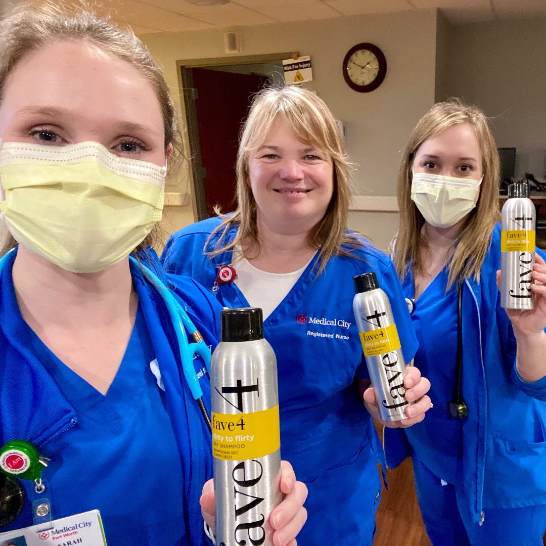 Fave4Hair's tweet photo. Taking the lead from @somegoodnews and sending good vibes out into the world by donating Dry Shampoos to healthcare workers across the country. We heard from several nurses that the decontamination process was exhausting. Our hope is to help them save precious time between shifts https://t.co/ixXajyojg8