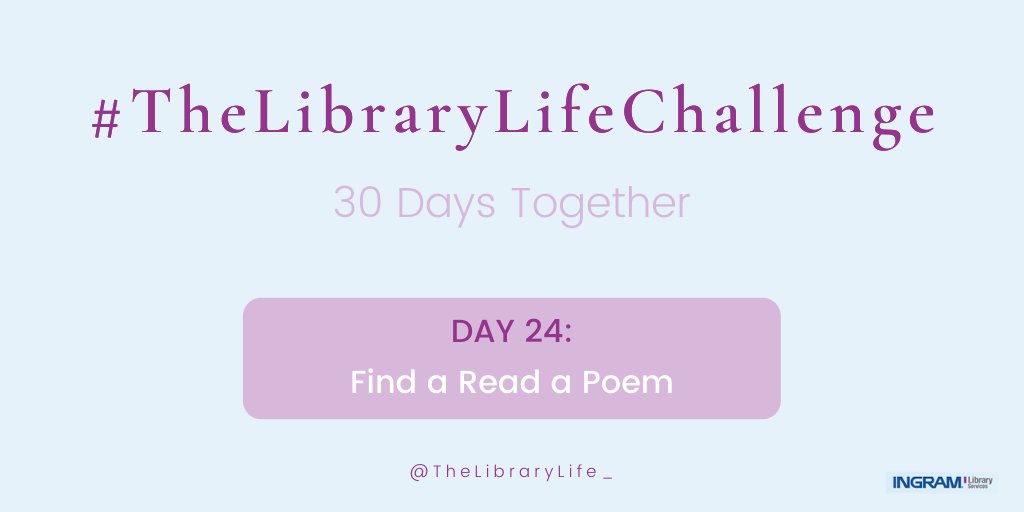 TheLibraryLife_'s tweet photo. 🌟 #TheLibraryLifeChallenge Day 24: Find and Read a Poem
__
#librarytwitter #librarylife #librarian https://t.co/Ee0NtfSQVp