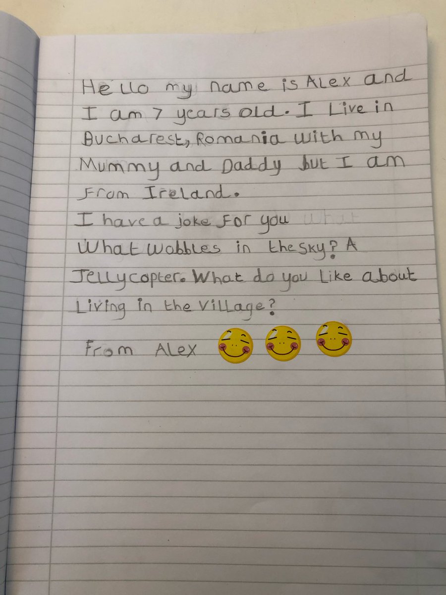 BSB_KS1's tweet photo. Thinking of others during lockdown, we have written to residents of the Chocolate Works Care Village in York, UK. @BSB_KS1 @britishschoolro #WeCare https://t.co/lSnMULQmEJ