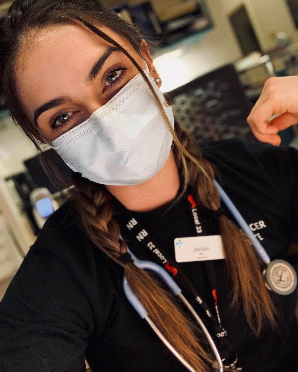"You might not be scared of COVID-19, but I can tell you that my immunocompromised, cancer patients are. Nurses are. This virus is scary and it can go 0 to 100 really quickly. So please please just do your part and STAY HOME.💙💚". - Jordan, RN