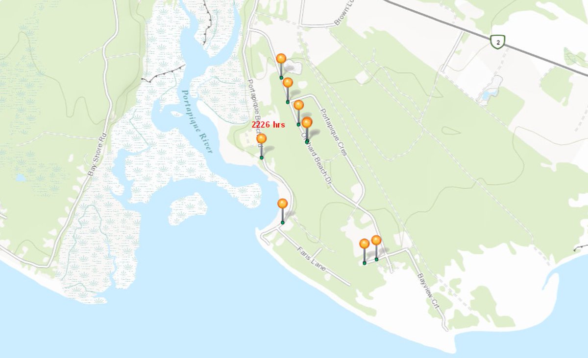 There’s another map that shows where people were killed in Portapique. This all occurred Saturday night. The shooter set several structures on fire that night too.  #NovaScotiaShootings  #NovaScotiaStrong