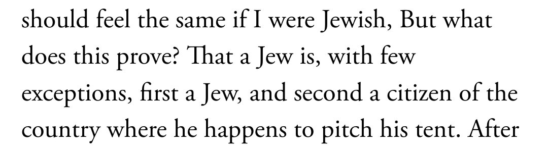 This insistence that 'Jewish' and 'Citizen' are in conflict and one must be prioritized over the other is such a perfect explication of the dual loyalty trope. People can't conceive of the two being inextricable, non-prioritized parts of a single identity.