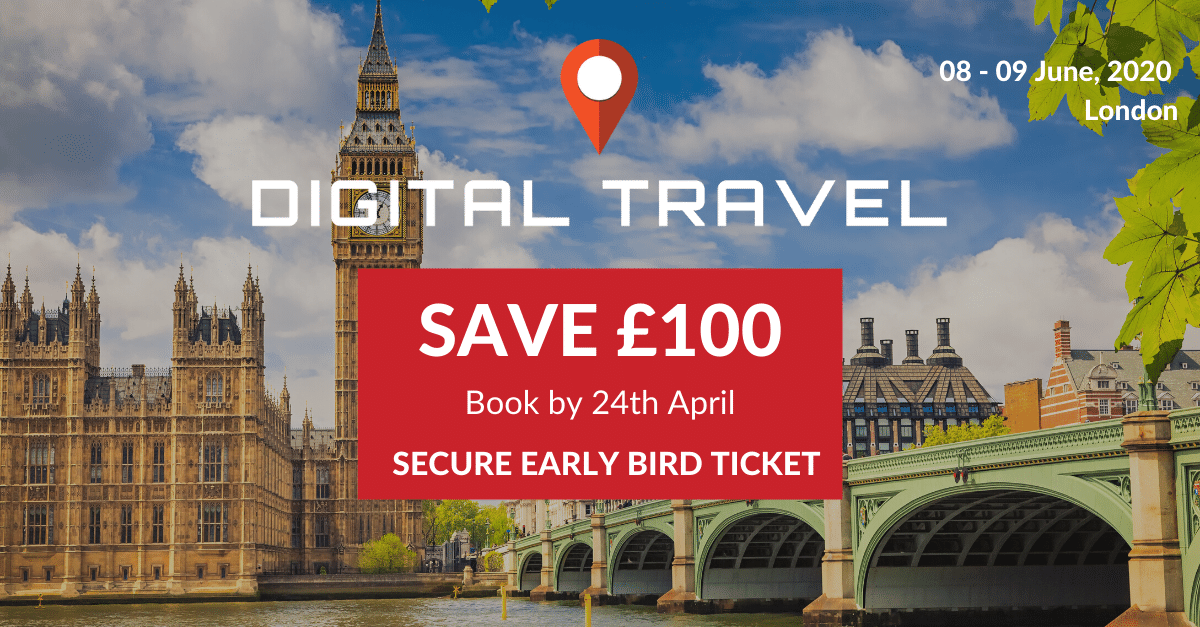 Planning on attending Digital Travel EU this June? Now is the best time to get your ticket! Save £100 by purchasing an early bird ticket before midnight strikes tonight. Save even more if you register as a group of 3+ or 6+. bit.ly/2UcY0bg