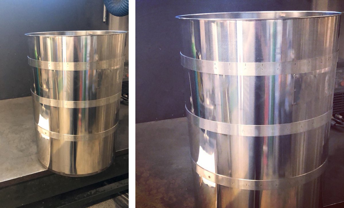 PharmaHygiene's tweet photo. This week our team at the #modification station are creating a 100L #jacketedvessel for a #researchlab customer working on #cancerdiagnostics - banding has been added to the outside of the inner vessel, it will withstand the pressure of the water in the jacket ☺️ #ukmfg https://t.co/dIo9bRtw6g