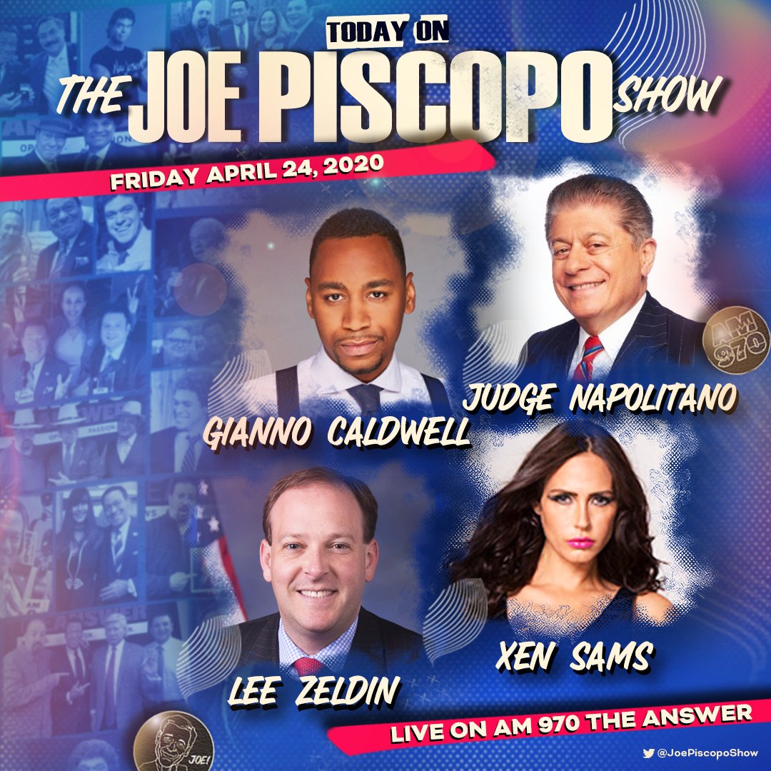 JoePiscopoShow's tweet photo. TODAY with @JrzyJoePiscopo:
• @GiannoCaldwell
• @Judgenap
• @andresayegh
• @RepLeeZeldin
• @radiotalkermike
• @DrKadish
• #JeffreyLyons
• @XENSAMS
+ @frankmorano, @algattullo, @DebbieDuHaime & MORE!
🎙️ Listen LIVE anywhere: https://t.co/dyEM6G7ZKw https://t.co/MwDDnf1YvC