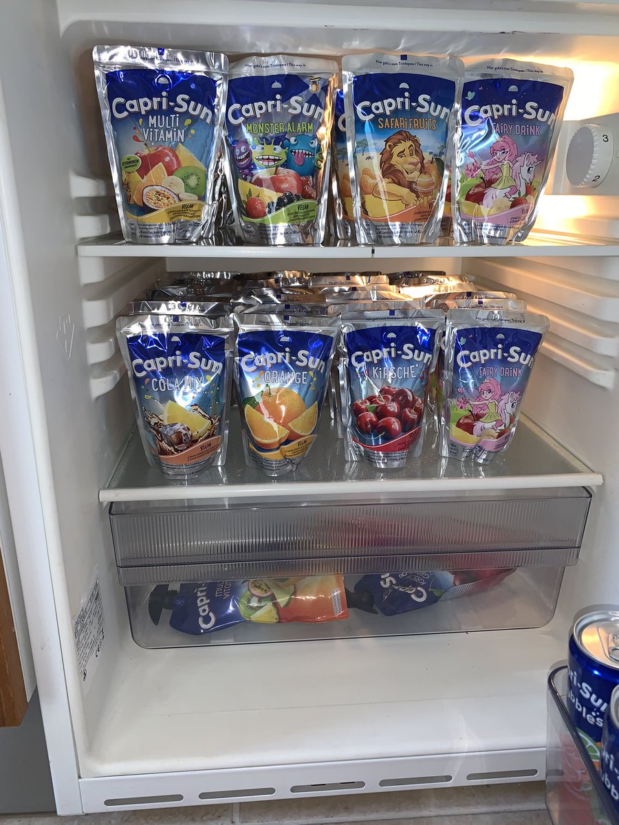 onlyhannelius's tweet photo. @Capri_Sun this is my Capri sun fridge. Clearly I am obsessed and might be slightly addicted...🤷🏼‍♀️ I’m spending all my money on your stuff. Wanna sponsor me? And do you guys have merch ??😂🧡🧡🧡 https://t.co/iSjwiUMsD0