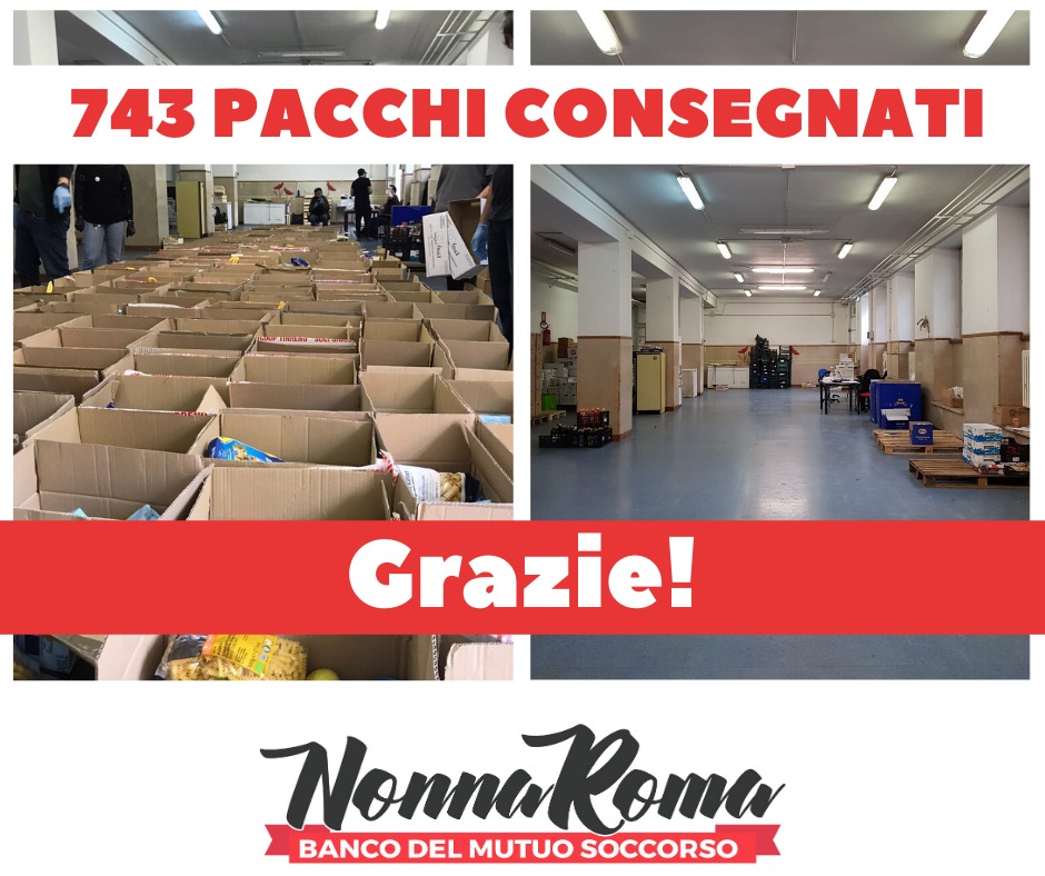 La solidarietà non va in quarantena!
Ogni mese <a href="/nonna_roma/">Nonna Roma</a> distribuisce il pacco alimentare,un piccolo aiuto,a centinaia di famiglie. Per sostenere #NonnaRoma puoi donare un contributo qui bit.ly/sostieninonnar… , aiuterai a garantire un'attività fondamentale per tante persone.
