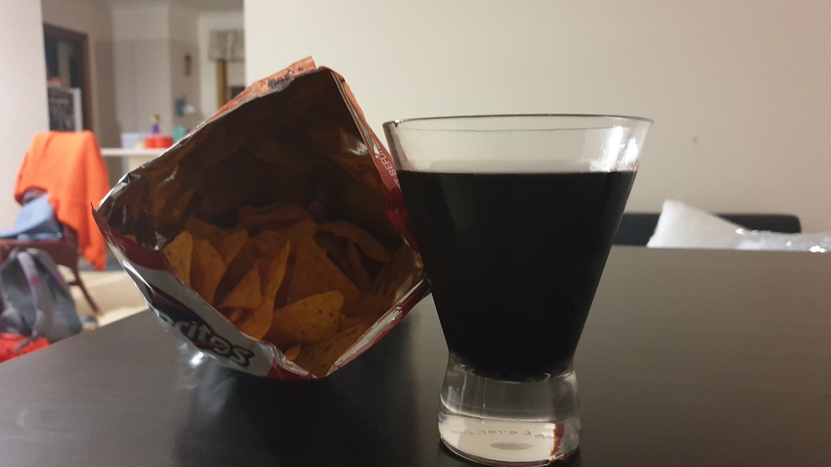 Why have 2 glasses of wine when you can pour it into the same cup and eat corn chips. #movienight #seemecare #FlicksNoChills pic.twitter.com/d6CK1NpmxQ