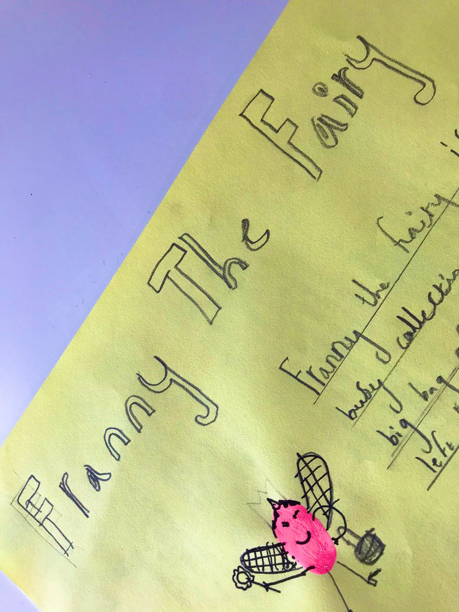 harrietfudge's tweet photo. Introducing Franny the Fairy - she is very busy collecting teeth (Jonty had his first visit last week) and is still in learner mode so can be a bit clumsy apparently. Randomly she spits jam?! #justgowithit #creativejuices @tv_witt #Fingees #art #english #homeschool https://t.co/T7qtkp2Bc5