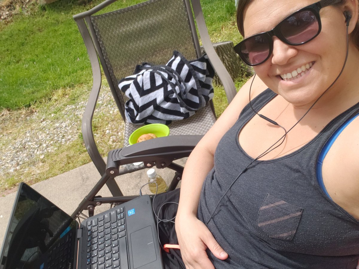 Had a great time at my "picnic" with my class today! We held our Zoom meeting outside and brought a snack 😊 It was a beautiful afternoon! #shepardshines