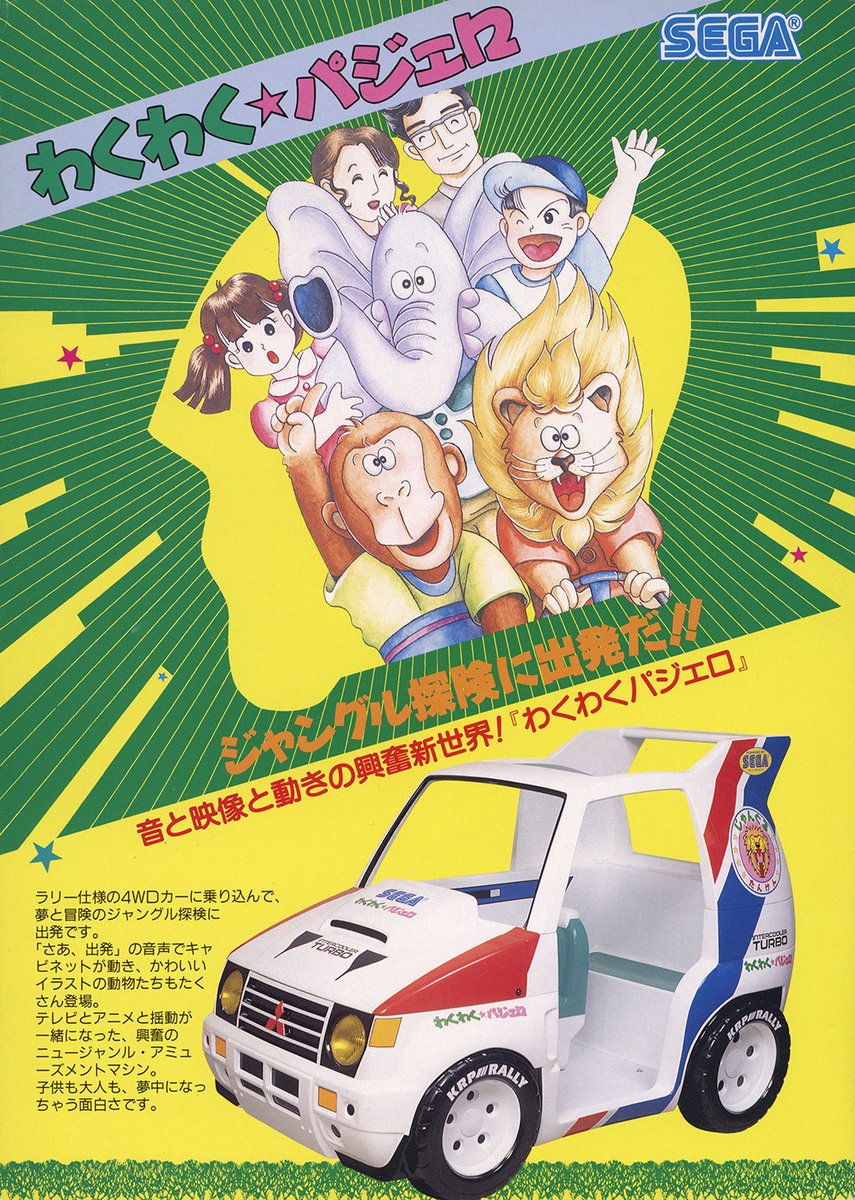 Cool Box Art Waku Waku Pajero Arcade Flyer Sega 1990
