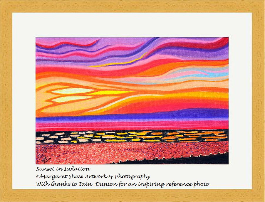 MargaretShawArt's tweet image. It’s rare I paint from anothers photo, but an image taken by Iain @ubergurgle67 caught my attention.  Iain has taken some stunning sunsets from his home.  You can see the work in progress here from Iain’s original image to my abstracted interpretation.
margaretshawartwork.com/wip-sunsetinis…