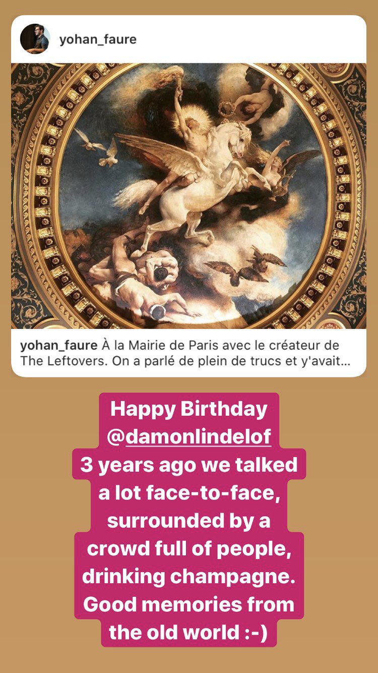 Happy birthday Damon Lindelof!
Thank you it was a blast! 