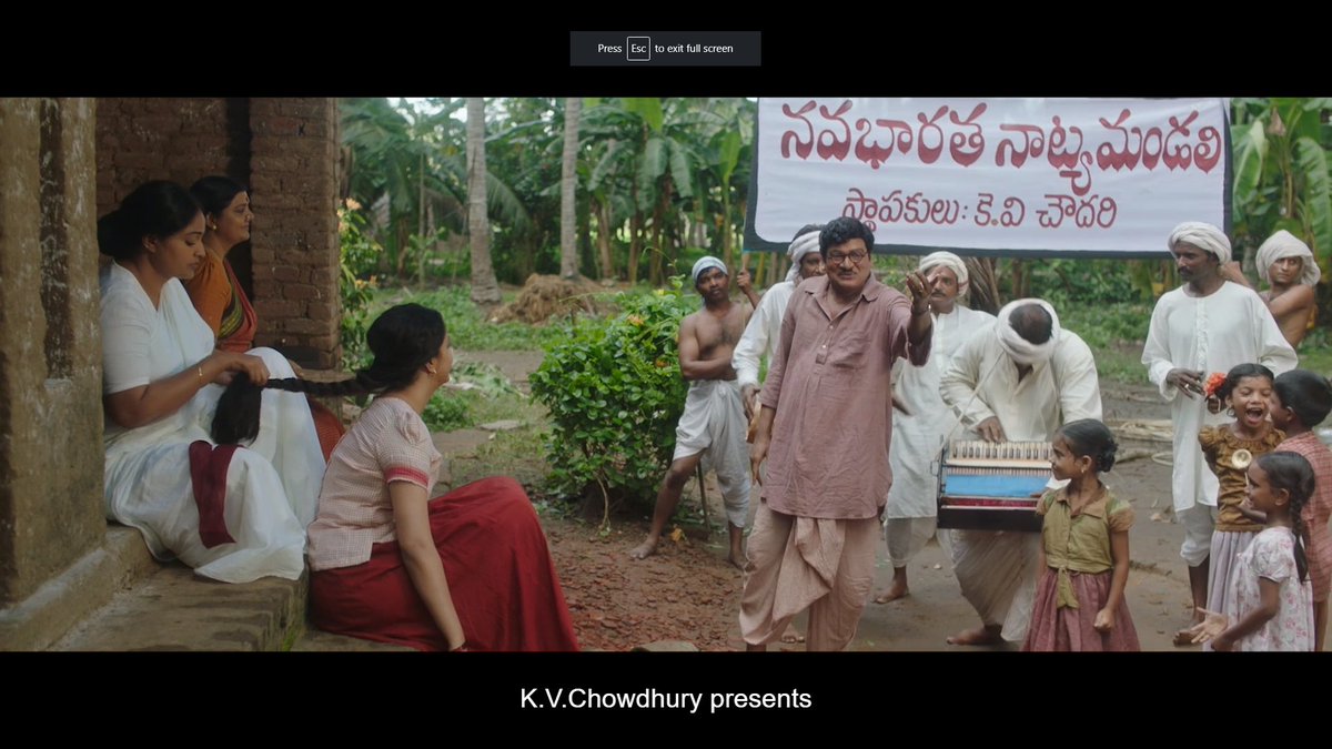 Historical accuracy, perhaps, is a delicate topic. I'm not complaining or anything, but here, Mr. Chowdary imitates N.T Rama Rao, who is yet to make his debut then. Apart from that, the drama culture, greeneries, and cinema fetish were wonderfully depicted.