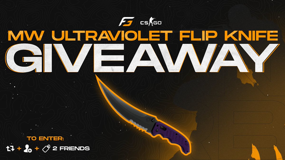 [#GIVEAWAY] 

To celebrate our CS:GO roster making it into MDL, we wanted to give back to the community. Want to win yourself an Ultraviolet Flip Knife?

To Enter:
▶️Follow <a href="/ForbiddenGGs/">Forbidden Gaming</a>
▶️Retweet this tweet
▶️Tag 2 friends

#BestThingsAreForbidden
