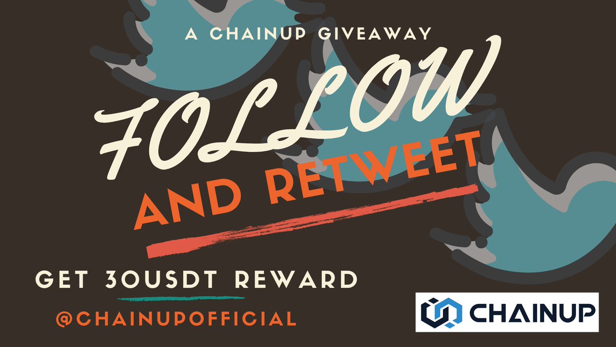Randy04227's tweet photo. Flash Giveaway! Get a chance of a 30 USDT!⚡

Follow today  
@ChainUPOfficial

https://t.co/UsZk01PSSt
Like and retweet one of their posts

#ChainUp #twitter #giveaway #giveawayalert #prize #reward #USDT https://t.co/vrcijPWnH2