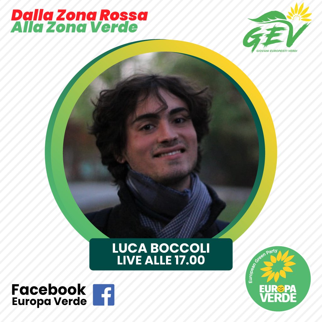 europaverde_it's tweet photo. 🔴DALLA ZONA ROSSA🔴
🟢ALLA ZONA VERDE🟢

Vi aspettiamo alle 17.00 in diretta FB Luca Boccoli, attivista per il clima dei #GiovaniEuropeistiVerdi per parlare del #GlobalDigitalStrike. La lotta ai cambiamenti climatici non si ferma! #24aprile

👉https://t.co/CBL0w4kbq7 https://t.co/MLyiPB58SL
