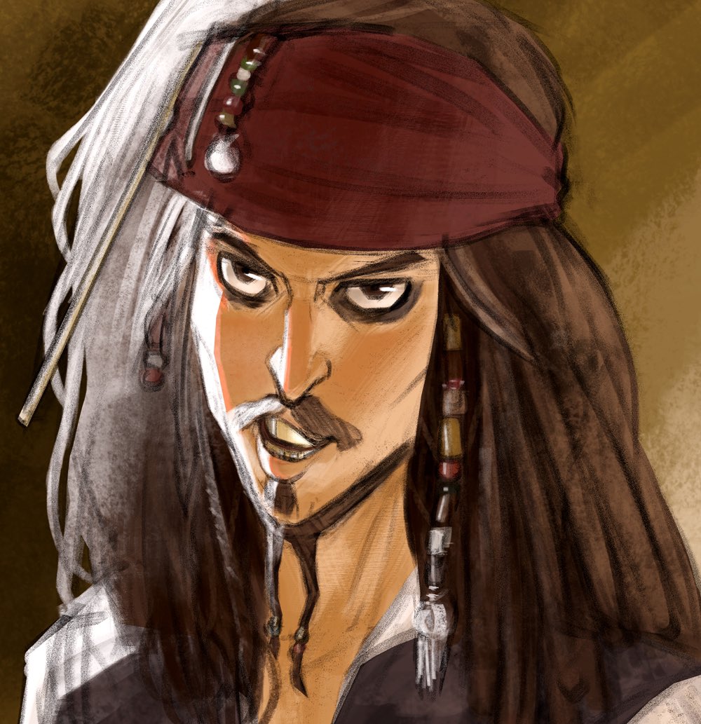Uzivatel Tran Vinh Na Twitteru カプテン ジャック スパロウ 呪われた海賊たちの時のジョニデが若い パイレーツオブカリビアン ジャック スパロウ イラスト 描いてみた
