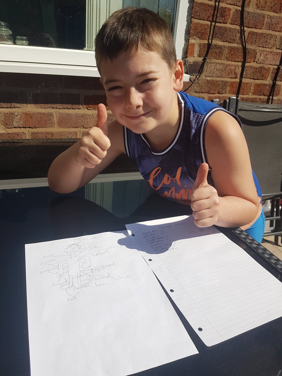 mrsjoanders's tweet photo. @HolySpiritWA9 Connor has done some spelling this morning and learnt about body parts! He loved his chat with Mrs Martin too https://t.co/aIH5co56bV