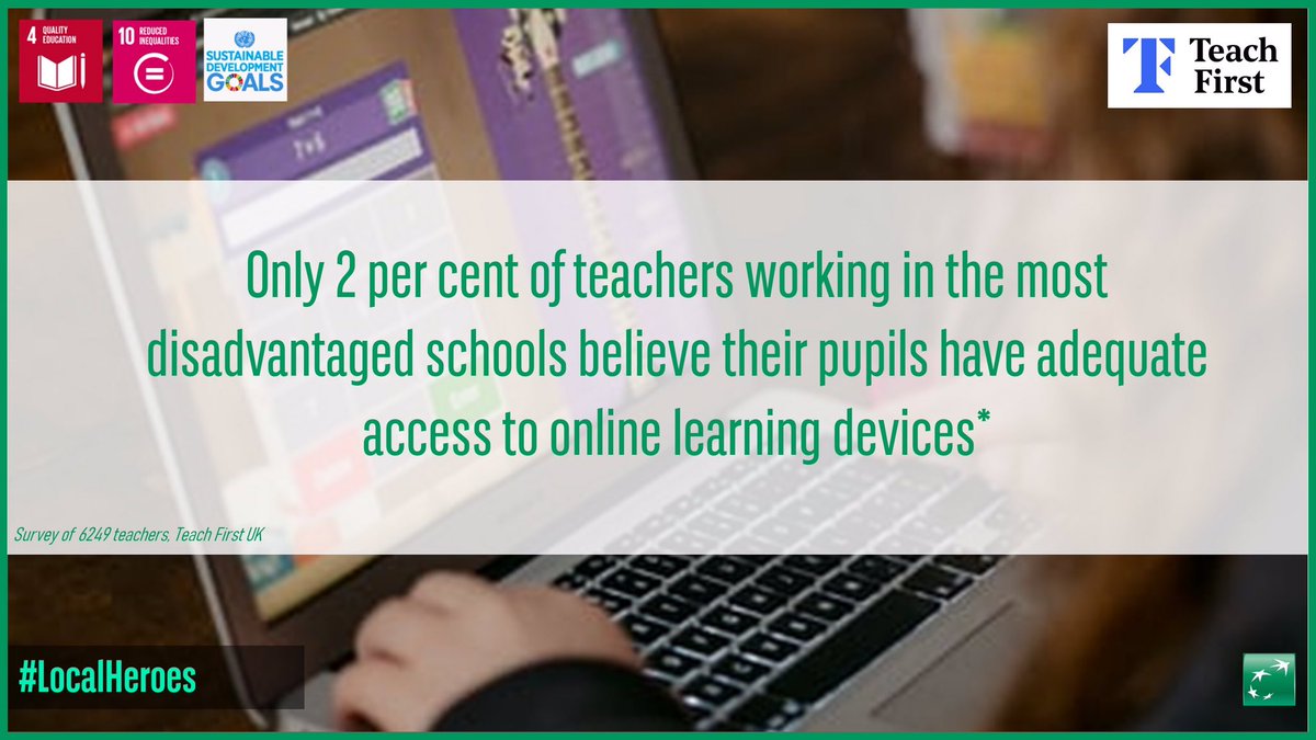BNPParibasUK's tweet photo. .@TeachFirst is enabling home-based #learning for the most disadvantaged children, supporting their #education throughout this challenging time. #ShutInNotShutOut https://t.co/GPDk9yz7Us