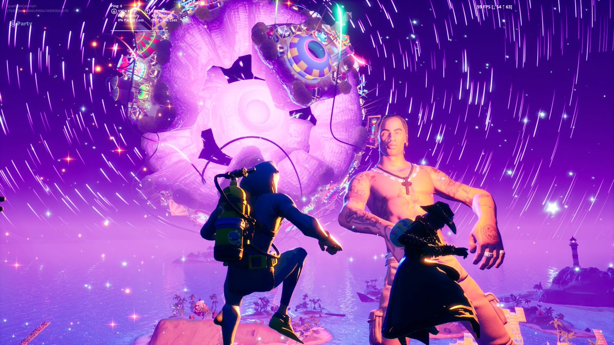 5/ All of a sudden, a giant Travis Scott appeared and stomped his foot sending all 12.3 million players hurtling into the air (there were between 60-100 players in each lobby) as his music kicked in with deafening force.