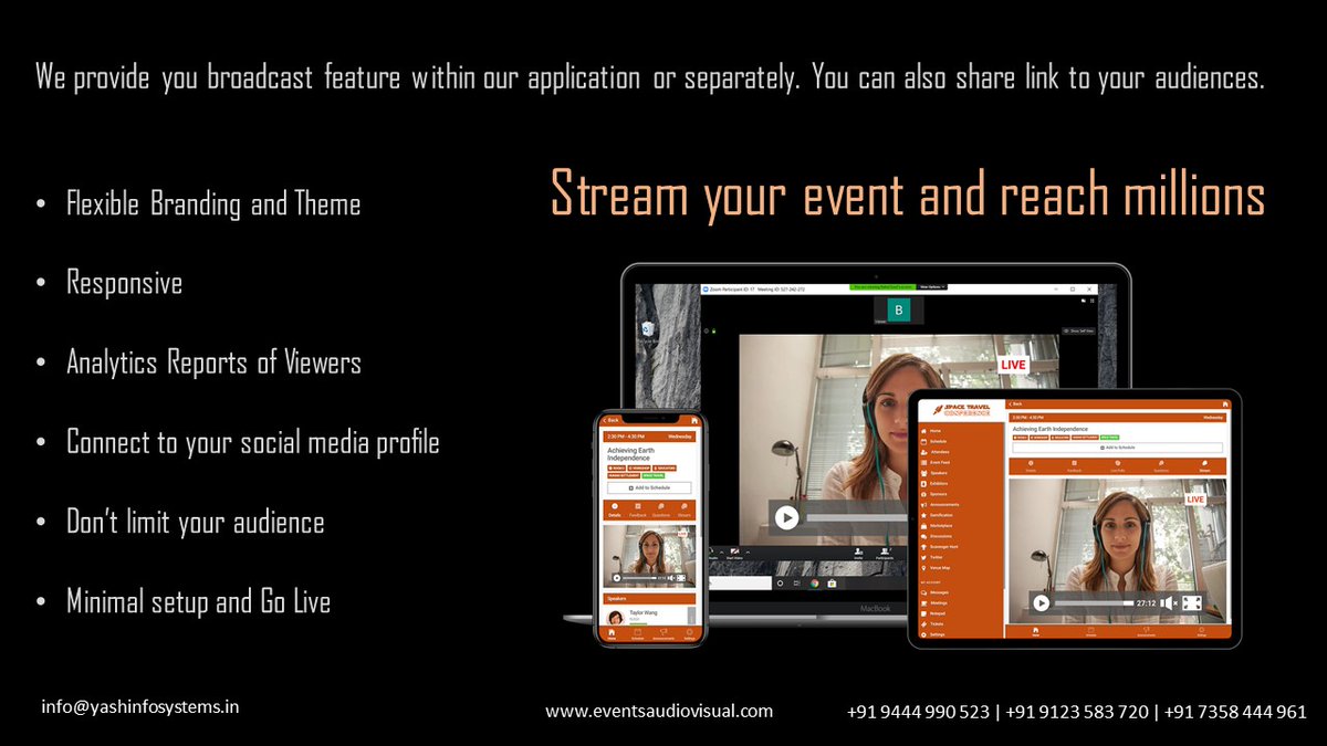 EventsAudio's tweet image. yashinfosystems.com
 #virtualeventsoftware #virtualeventapplication #hostvirtualevent #virtualeventbox #virtualeventcasestudy #virtualconferences #virtualeventexpert #virtualexhibitions #hybridevents #virtualeventworld #WebStreaming