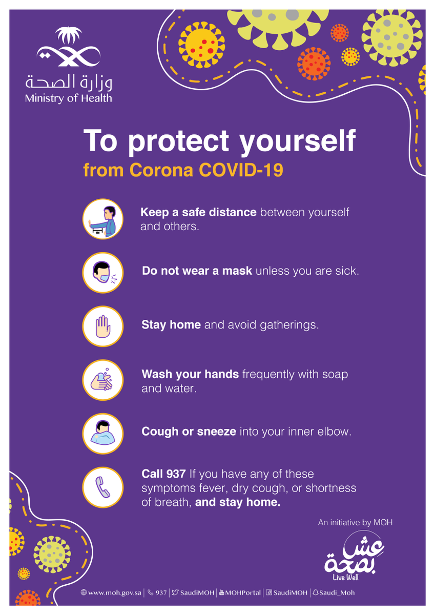 SaudiMOH's tweet photo. For workers, simple steps to protect you, God willing, from #COVID19 https://t.co/BrNVAMq97Z