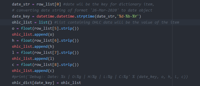 Sorting by date was not possible by using date as a string from the  #NSE website's csv file. I discovered the built-in  #python datetime module. It's function strptime() takes any date string to create a 'date' object which can be used as key in dictionary... (5/n)