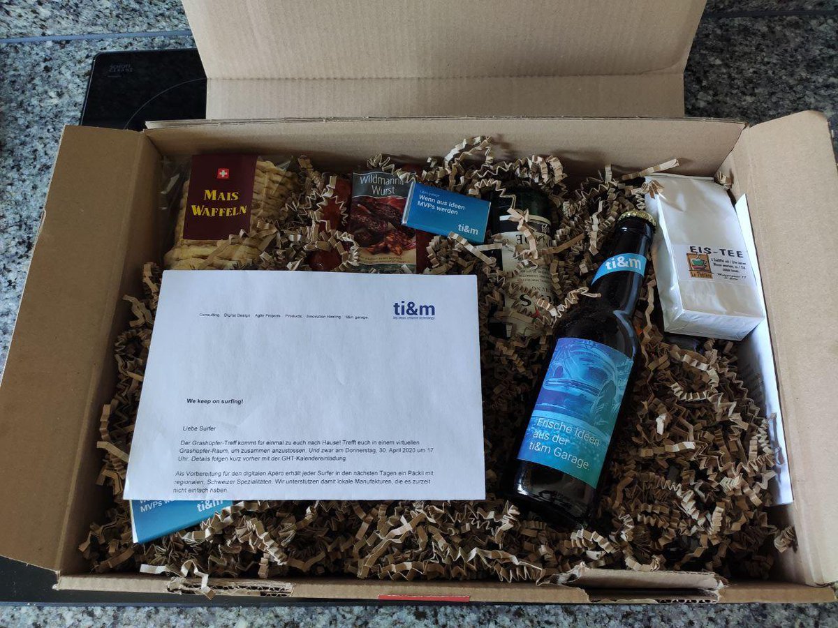 mklimmasch's tweet photo. What a nice care package for a virtual apero...
Thanks @ti8m_ag!

#homeoffice https://t.co/AyG2BsOnde
