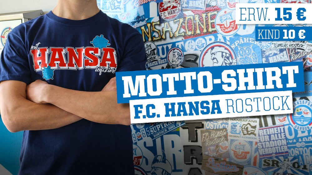 HansaRostock's tweet photo. #WIRSINDHANSA! 💪🔵⚪❤ Im offenen Brief wurde es schon angekündigt, nun ist es soweit: Das Aktions-Shirt "Mit #Hansa infiziert", welches in enger Zusammenarbeit mit der Fanszene entstand, ist ab sofort frei im Handel erhältlich 👇 #3liga 

➡ Alle Infos: https://t.co/TNYCcWGFc1 https://t.co/9WxVS71lBM