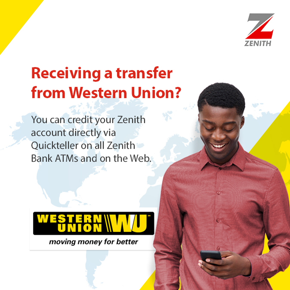 Zenith Bank On Twitter Receive Transfers From Western Union Via Quickteller On All Zenith Bank Atms And On The Web Westernunion Zenithbank Ramadankareem Https T Co Gnmqndp1mj