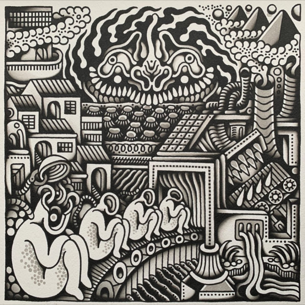 It's been a long time in the making but in one week we finally drop our second album 'Panic Machine'. The fantastical cover is by tattoo artist Will Geary🖊

Link in bio for pre-save options.