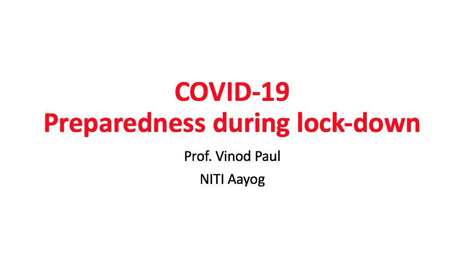  #Thread: Some Fresh revelations on  #Lockdown Investigations:Govt brings out  @NITIAayog's Dr Paul in defence ( https://twitter.com/VidyaKrishnan/status/1253637098235543552?s=20_)Today he claimed disease is under control.Read the truth here:  https://www.article-14.com/post/no-action-taken-frustration-in-national-covid-19-task-forceReleasing now: 1. From Paul & ICMR's presentations