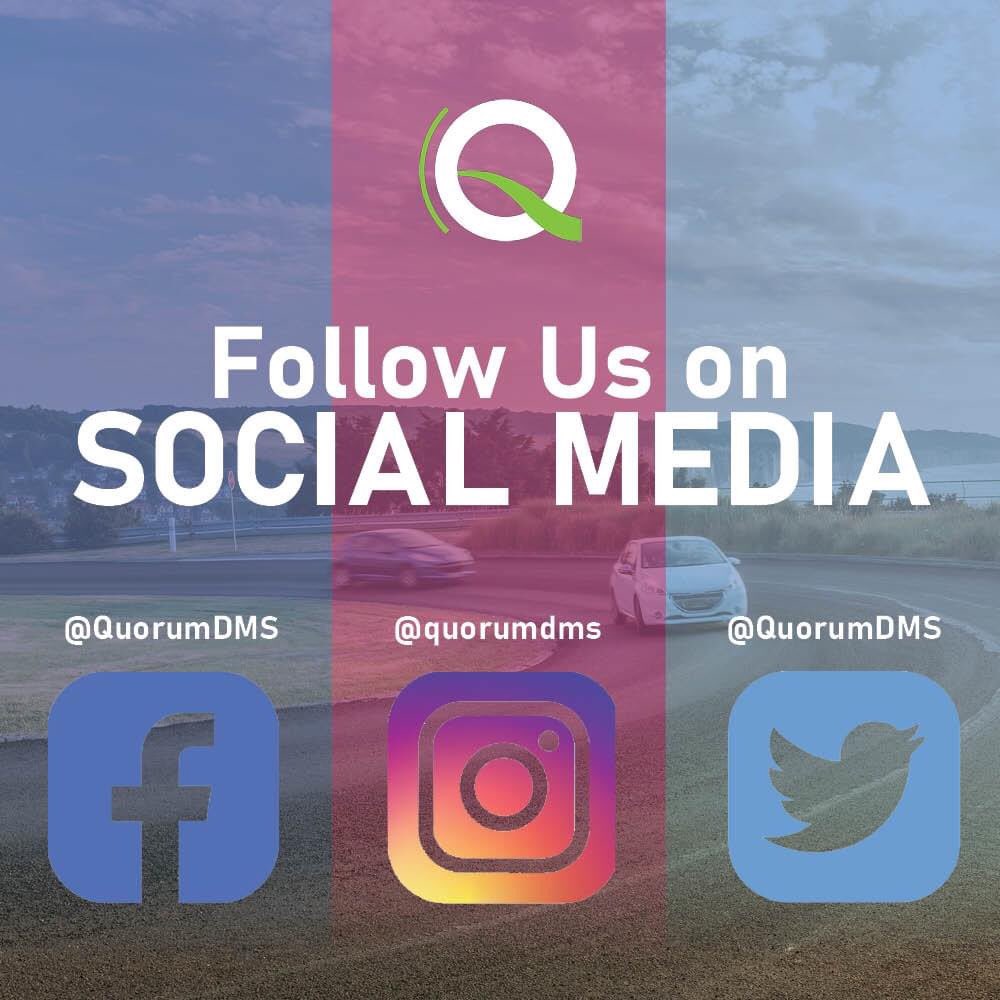 QuorumDMS's tweet photo. Let's be Social! Be sure to follow us on #Facebook, #Instagram and #Twitter for all things #Quorum and for #LifeAtTheQ. #Quorum #QuorumDMS #FollowUs #QHereForYou https://t.co/8DwSXxGkcB