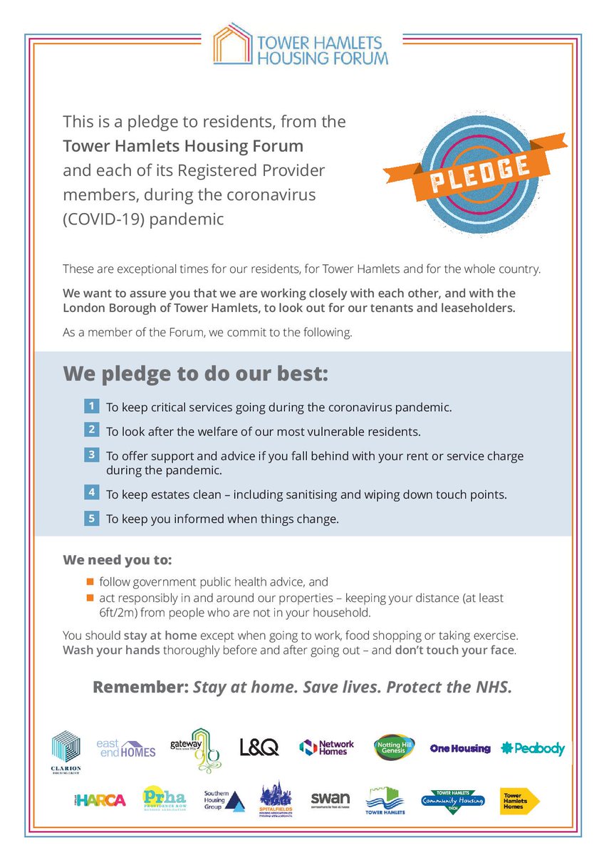 We would like to pay tribute to our amazing staff who are working tirelessly to protect and support homeless rough sleepers in Tower Hamlets and we are delighted to be able add our name to the Tower Hamlets Housing Forum pledge. 
#HousingSupportRecovery #TowerHamletsTogether