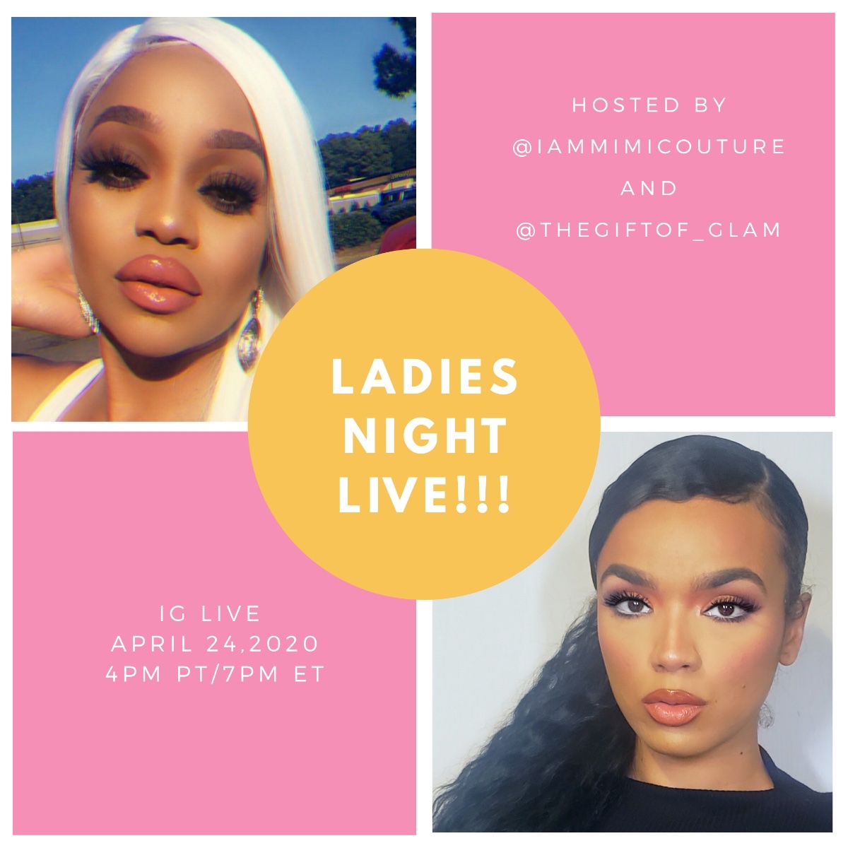 Back by popular demand!!! "LADIES NIGHT" here on IG LIVE!!! hosted by @thegiftof_glam and myself!!! Join us TONIGHT as we discuss life, sip cocktails and slay these faces with some of the newest makeup tips and tricks!!🙌🏽