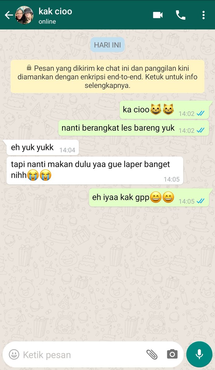 kak cio as tipe yang makan dulu sebelum les