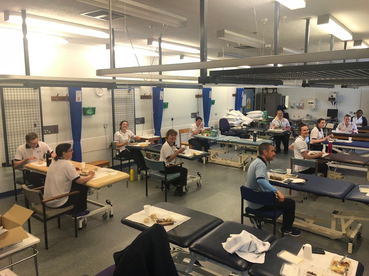 Huge thank you from the <a href="/SBUHBphysio/">@swanseabayNHSphysio</a> team to the kind staff <a href="/FairyhillGower/">Fairyhill</a> for our delicious lunch. As we can no longer enjoy going to restaurants we arranged our own. Such a boost to staff morale and #Wellbeing which is vital during these challenging times x