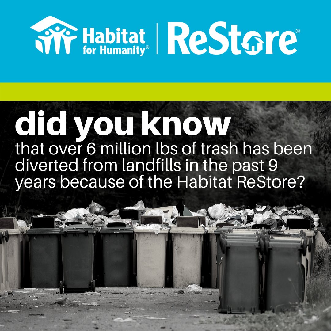 Did you know that nearly 6 million lbs of trash has been diverted from landfills over the past 9 years because of the @hollandrestore ? Join the (Online) Hope to Home Campaign for more amazing ways that Habitat is impacting the community!